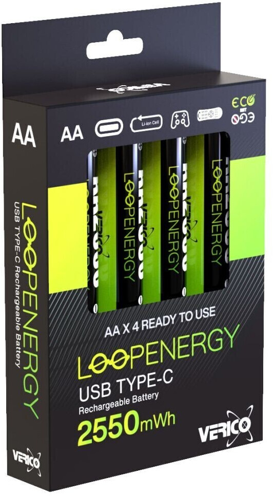Verico LoopEnergy 4x AAA-Micro with quadruple USB-C charging cable