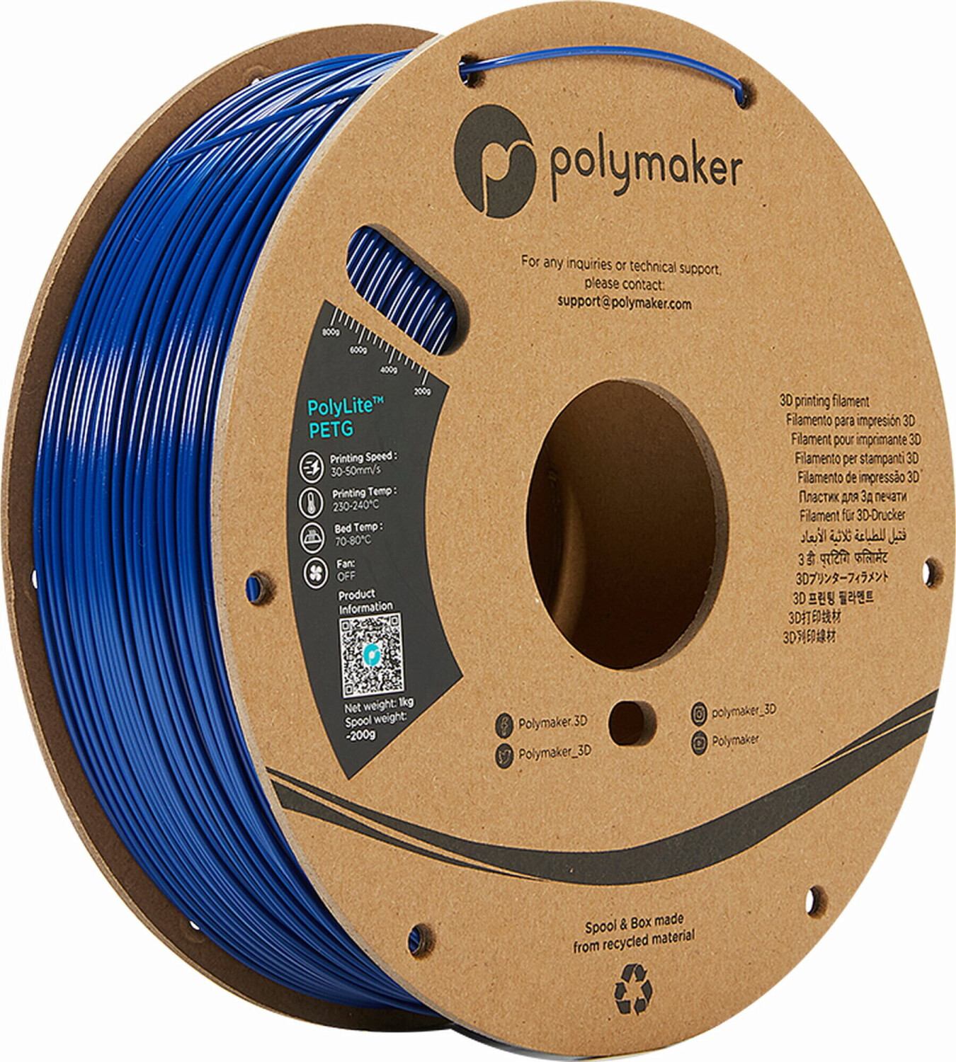 Polymaker PolyLite PETG Filament 1,75mm 1kg Blue