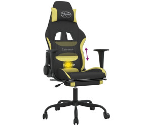 vidaXL Gaming Chair with Foot Rest and Massage Function Fabric  (345480-345490) Black/Light Green (345486) a € 126,90 (oggi)