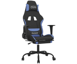 vidaXL Sedia da Gaming con Poggiapiedi Blu e Nera in Similpelle