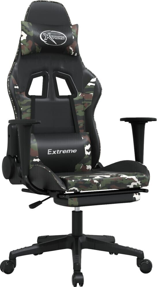 vidaXL Gaming Chair with Foot Rest Leatherette (3143699-3143710) Black/Camouflage (3143710)