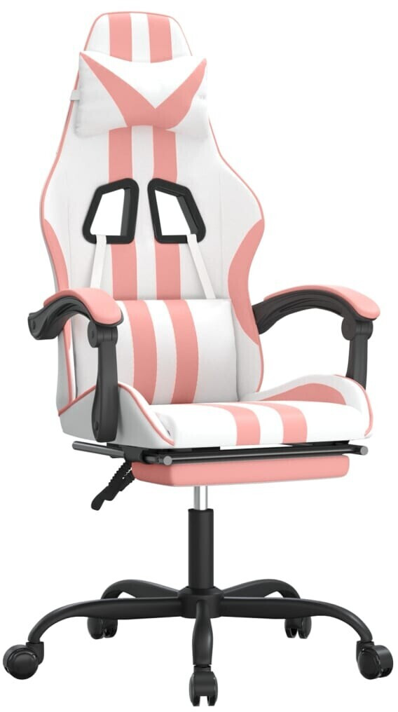 vidaXL Fauteuil gamer avec repose-pieds et fonction de massage en cuir synthétique (349531-349542)