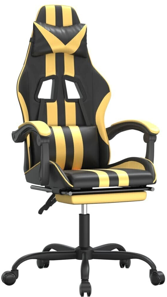 vidaXL Fauteuil gamer avec repose-pieds en cuir synthétique (3143830-3143841)