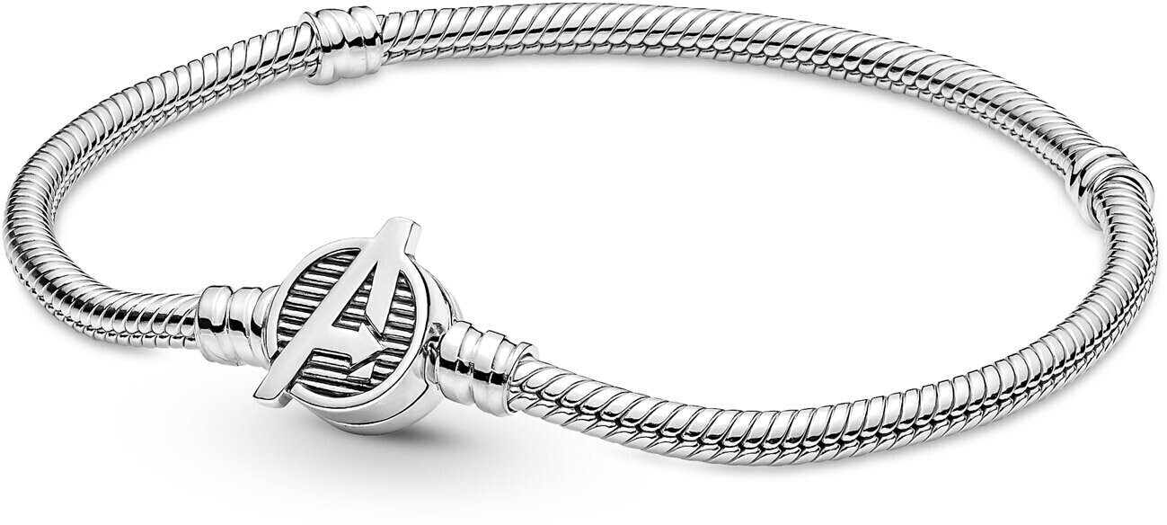 Pandora Moments Marvel The Avengers Logo Clasp Snake Chain Bracelet 21 cm