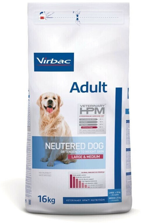 Virbac Veterinary HPM Adult Neutered Dog Large & Medium (16 kg)