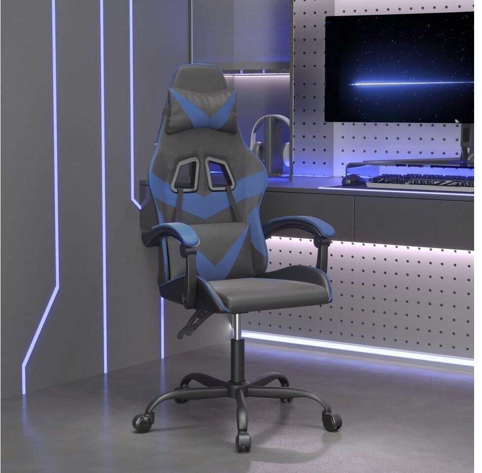 vidaXL Fauteuil gamer avec fonction de massage en cuir synthétique (349543-349554)