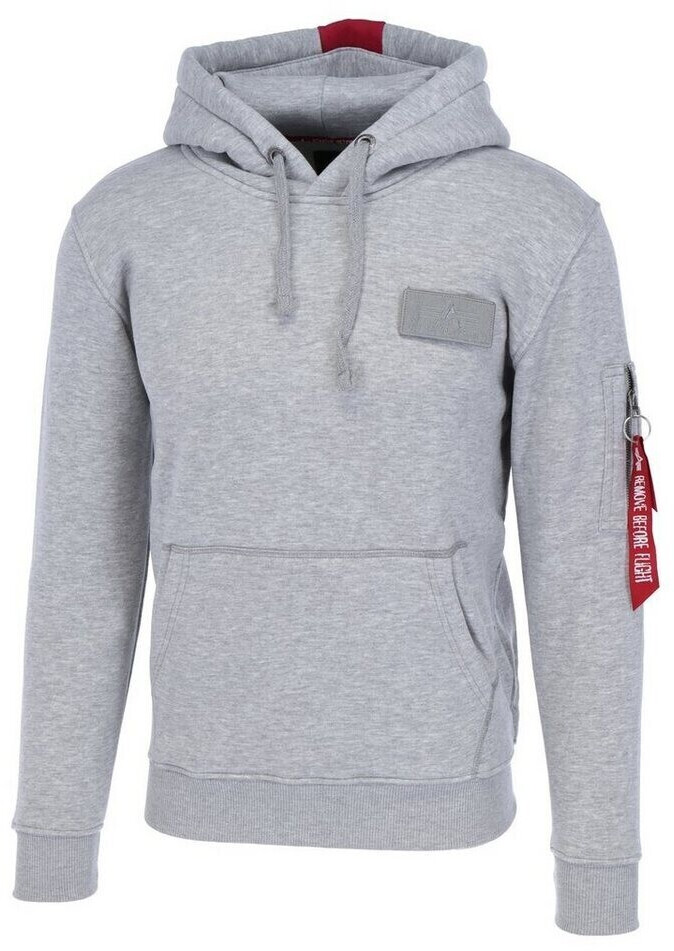 Alpha Industries Red Stripe Hoodie grey (178314-017)