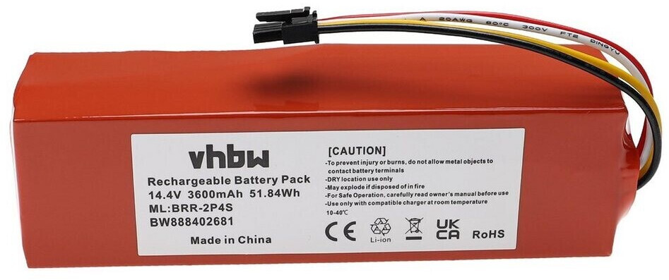 Vhbw Batterie compatible avec Xiaomi Roborock S7 MaxV Plus, S7 MaxV Ultra  aspirateur, robot électroménager (3000mAh, 14,4V, Li-ion)