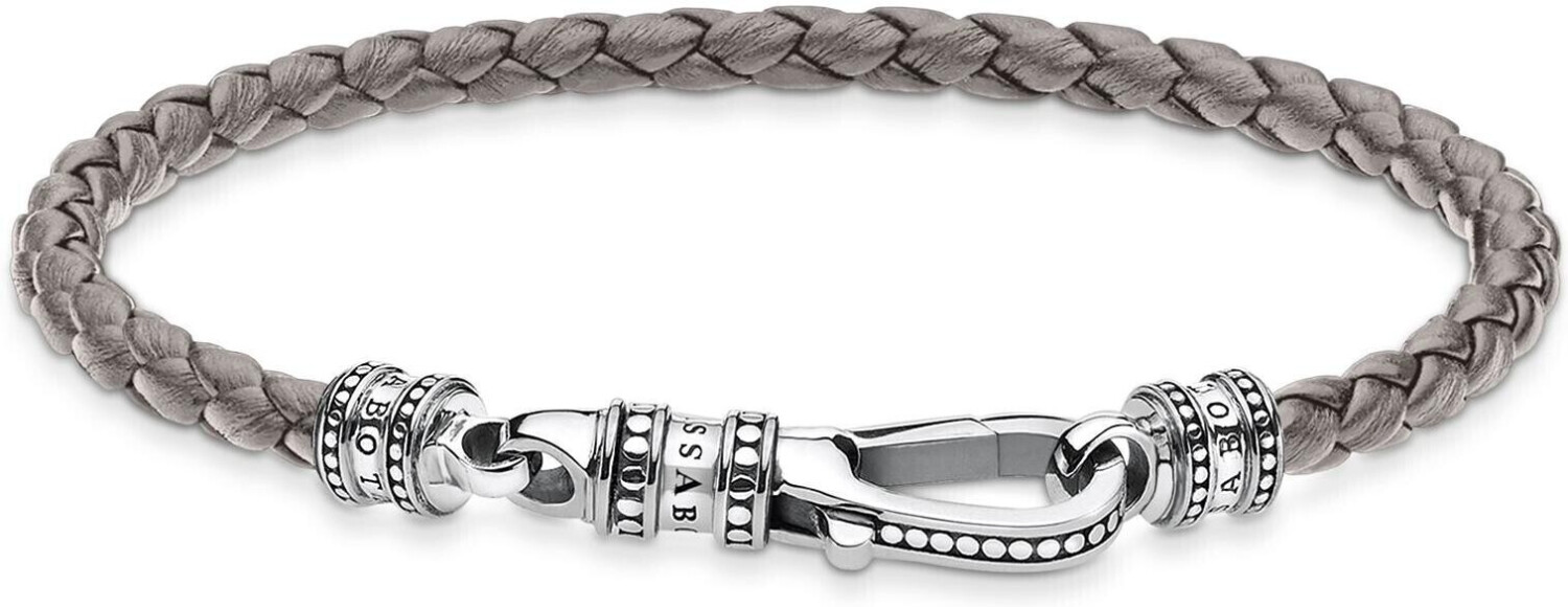 Thomas Sabo Leather Bracelet grey 17 cm