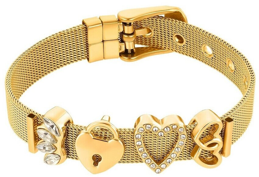 Heideman Damen Armband Milanese – Edelstahl, Silber/gold/rosegold, Mit Herz-Charm