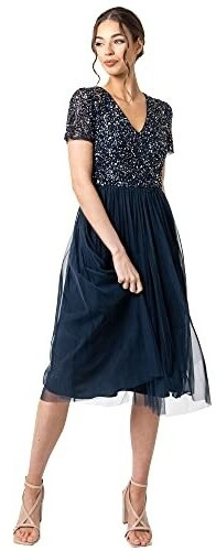 Maya Deluxe Robe Midi (AZ2617MIDI-PC) navy