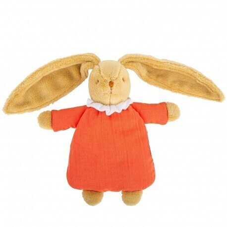 Trousselier Lapin Nid d'Ange doudou avec hochet corail 20 cm (V6341 67)