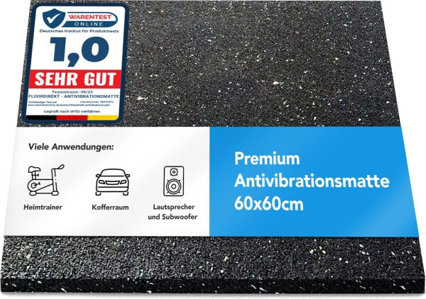 Floordirekt Antivibrationsmatte für Waschmaschine Stärke mm 60x60 cm etm 1,7 kg
