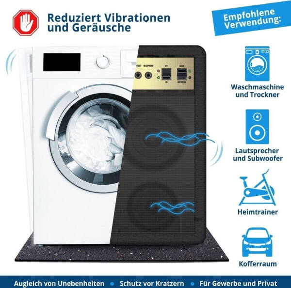 Floordirekt Antivibrationsmatte für Waschmaschine Stärke mm 60x60 cm etm 1,7 kg, Bild 7
