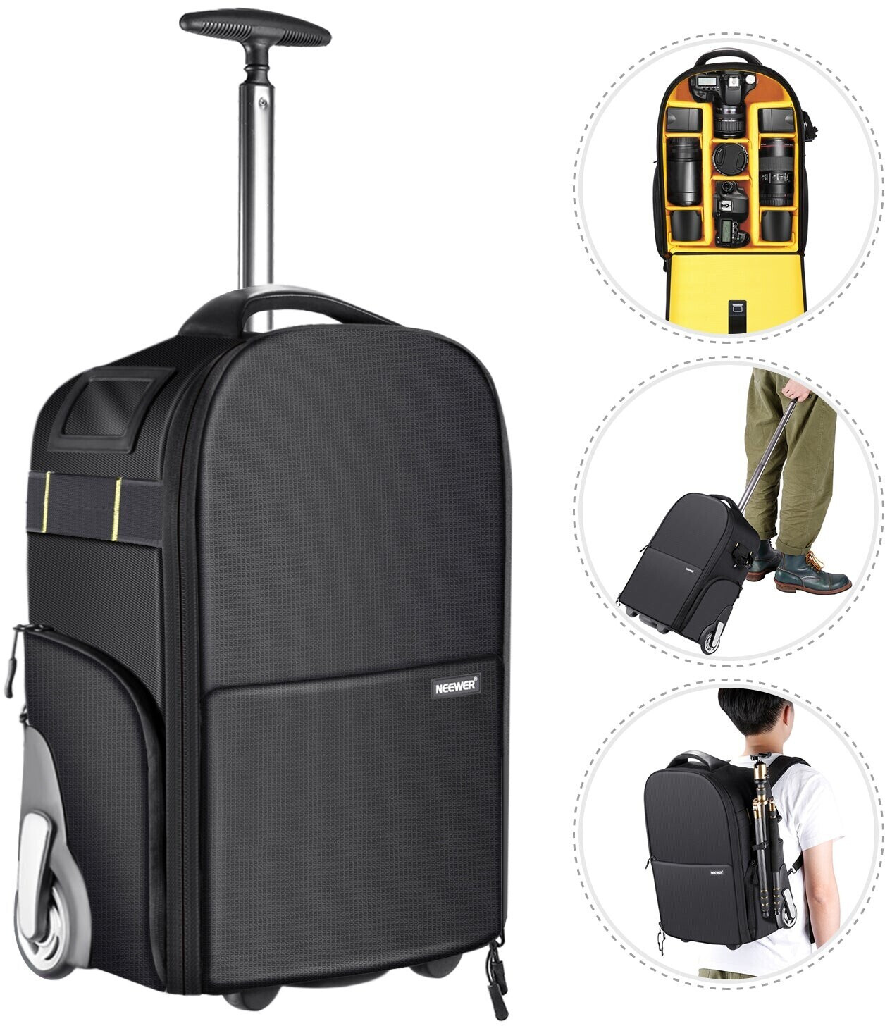 Neewer 2-in-1 Trolley Backpack