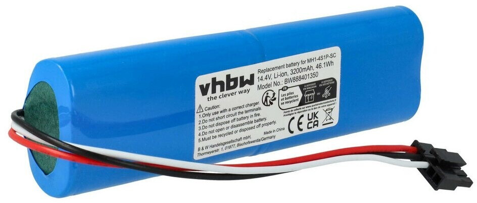 Vhbw Batteria Sostitutiva Per Robot Aspirapolvere: Compatibile Con Qihoo M26-4S1P, LR-PAS0638W-EU (2600mAh, 14.8V, Li-Ion)