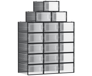 Hansiro 18er-Set Schuhbox Schuhorganizer 35 x 25 x 18,5 cm Weiß