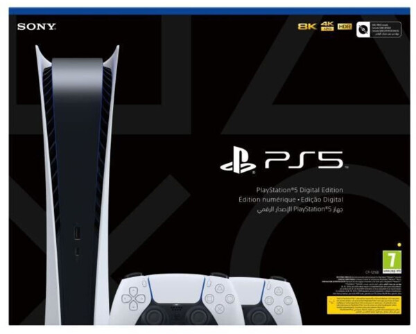 Sony PlayStation 5 (PS5) Digital Edition + 2 DualSense Wireless Controller