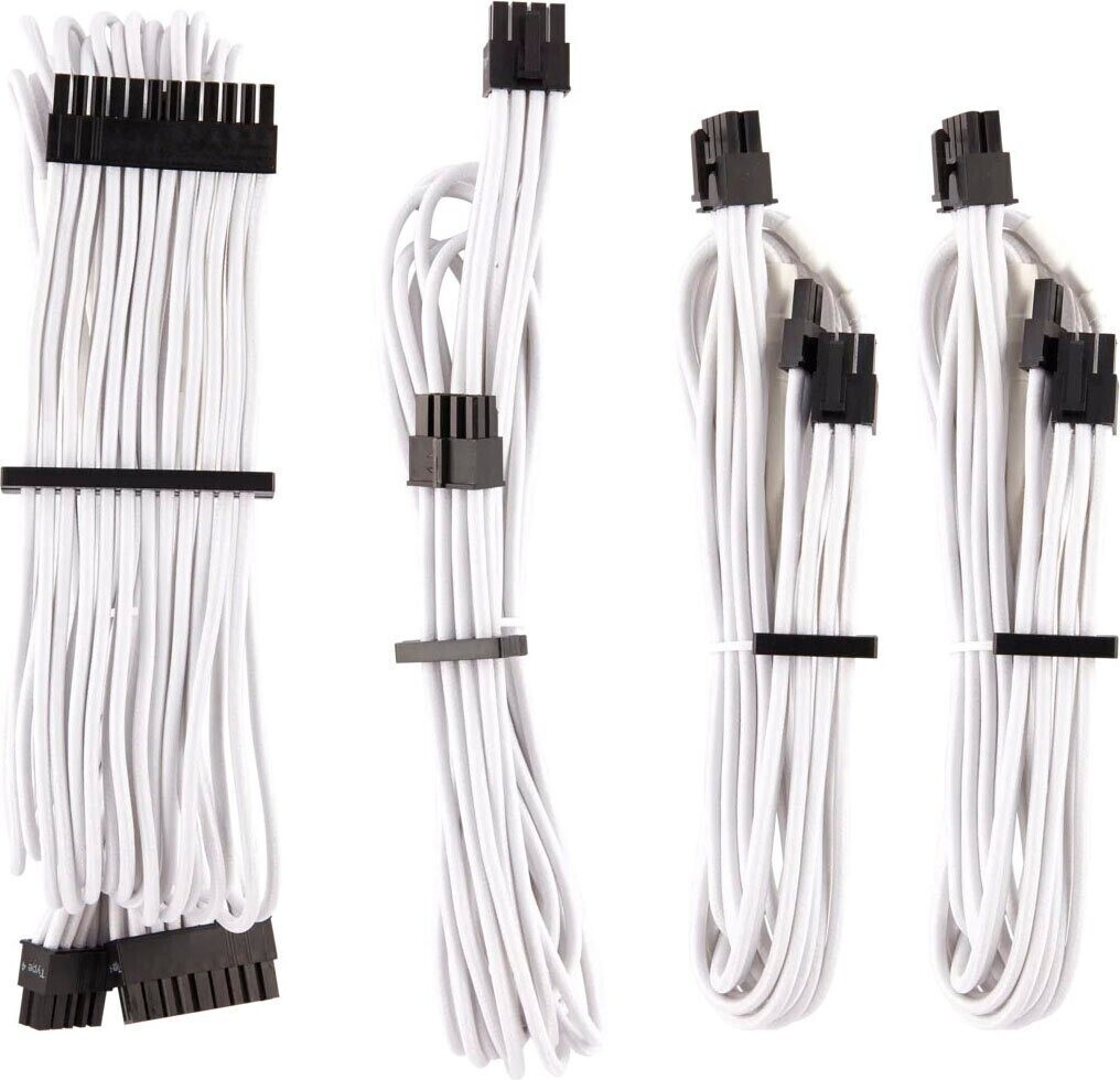 Câble PCIe à gaine individuelle Elite Premium 8 broches (6+2 séparé) Type 4 - Blanc