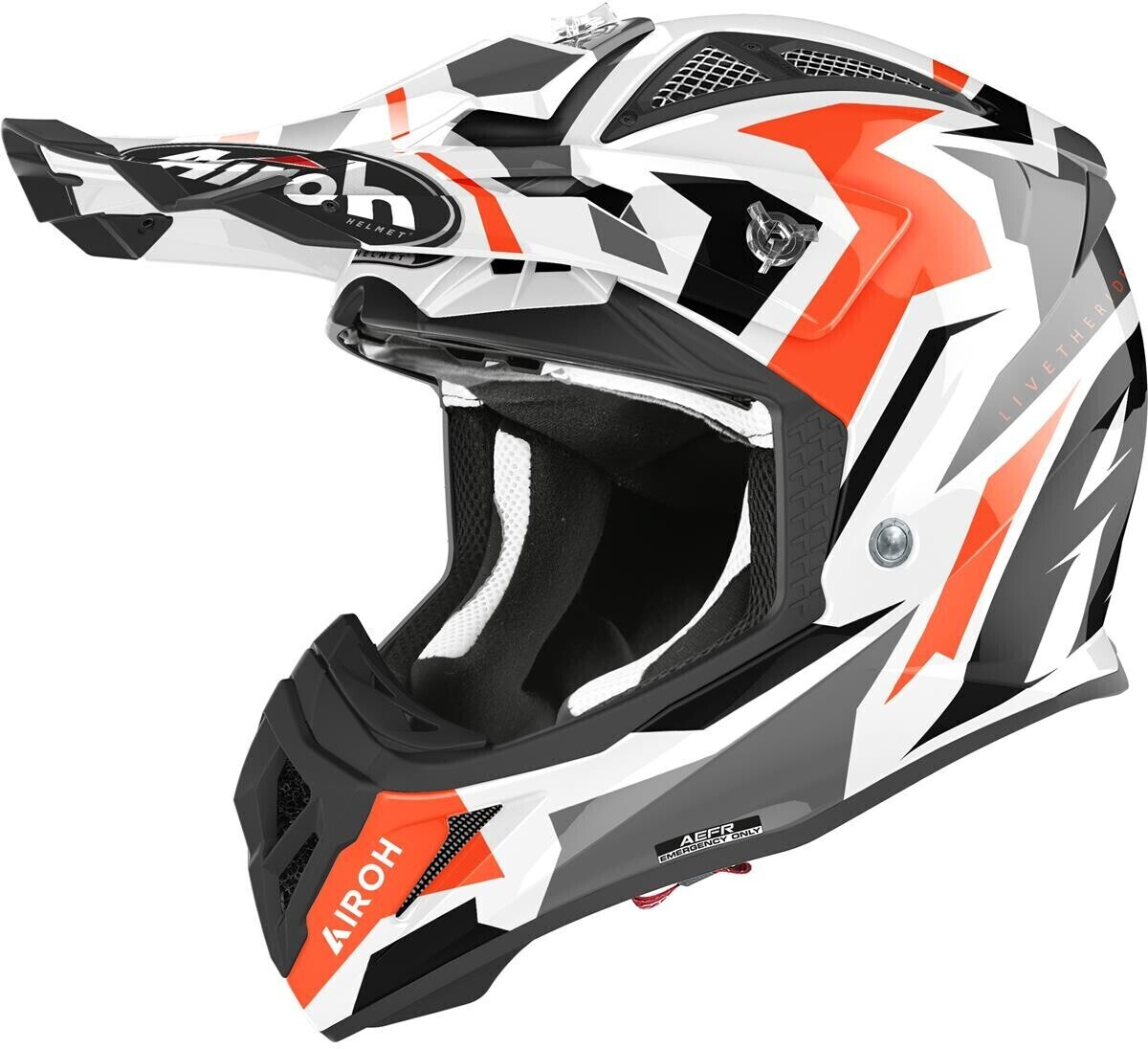 Airoh Aviator Ace Swoop blanc/gris/orange