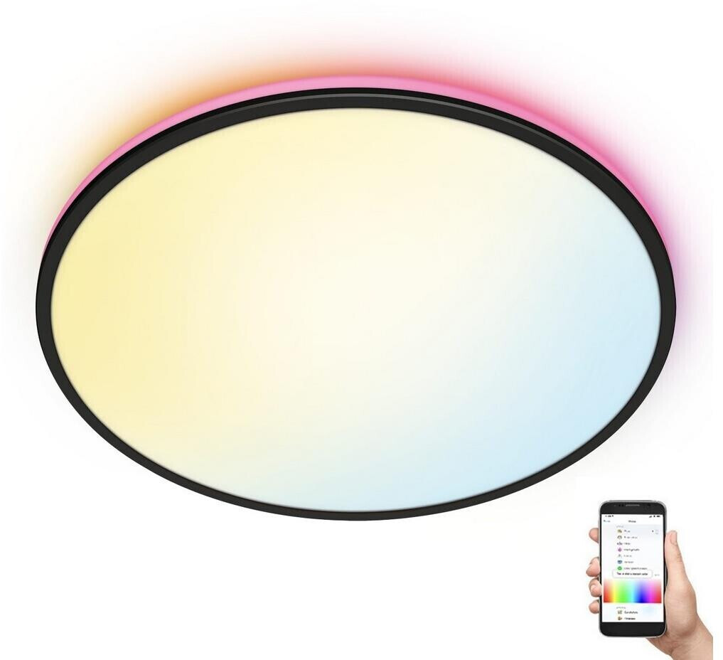 Wiz Dimmable LED RGBW ceiling light RUNE LED/21W/230V WLAN black