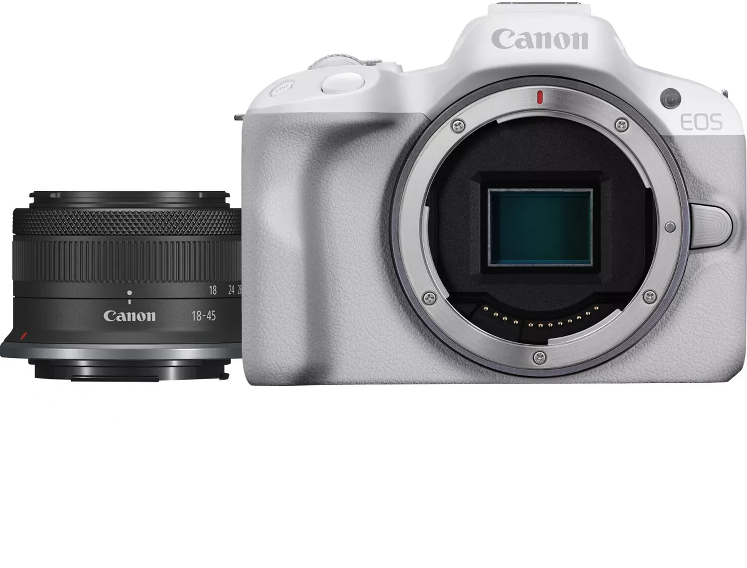 Canon EOS R50 Kit 18-45mm blanc