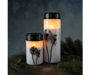 MARELIDA LED Solar-Grabkerzen Mit Tauben-Motiv – 2er-Set, 14 Cm, Mit Erdspieß, Warmweißes Flackerlicht, Wetterfest (IP44)