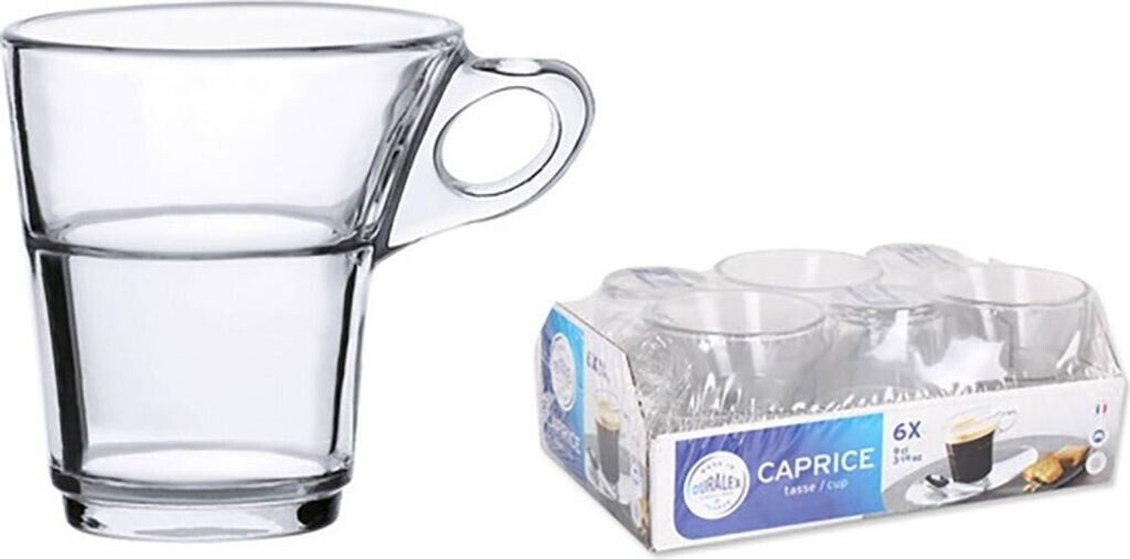 Duralex Duralex 4026AR06A0111 Caprice coffee cup, coffee mug, 90ml, glass, transparent, 6 pieces - detail view