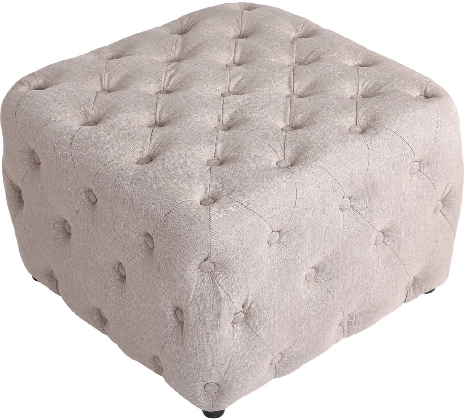 CLP Stool Lugo fabric angular with decorative buttons