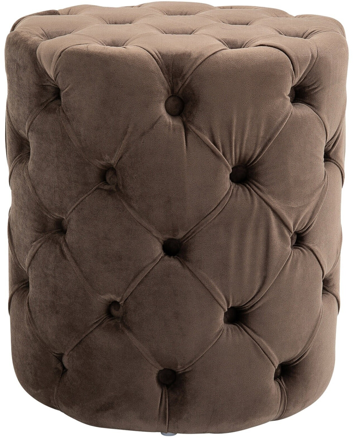 CLP Stool Drancy velvet round with decorative buttons Size:M