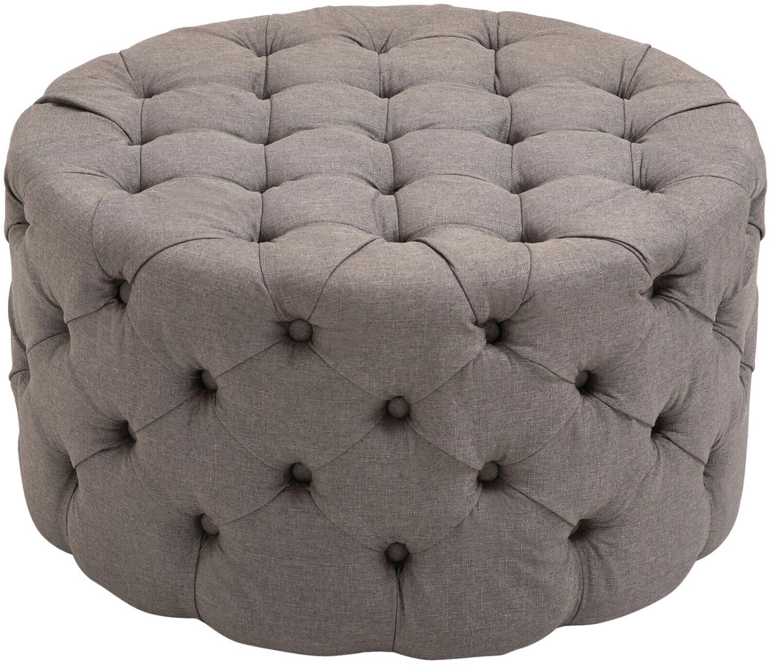 CLP Stool Drancy velvet round with decorative buttons XL
