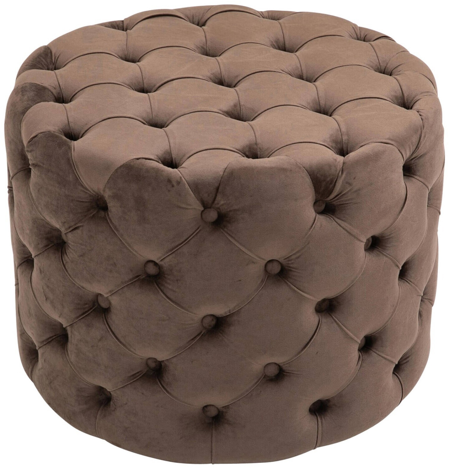 CLP Stool Drancy velvet round with decorative buttons Size:L