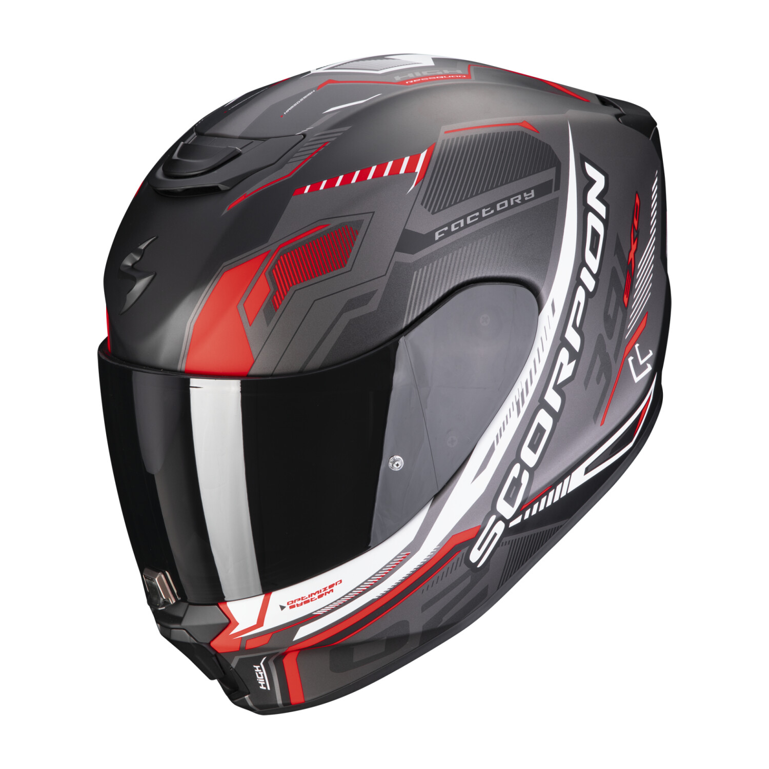 Scorpion Exo 391 Haut mat noir/rouge/argent