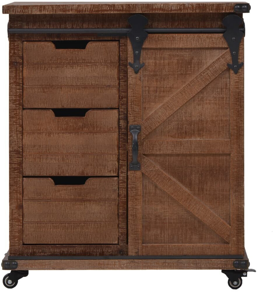 Photos - Dresser / Chests of Drawers VidaXL High Chest of Drawer Pine Wood 64x33,5x75cm Brown 