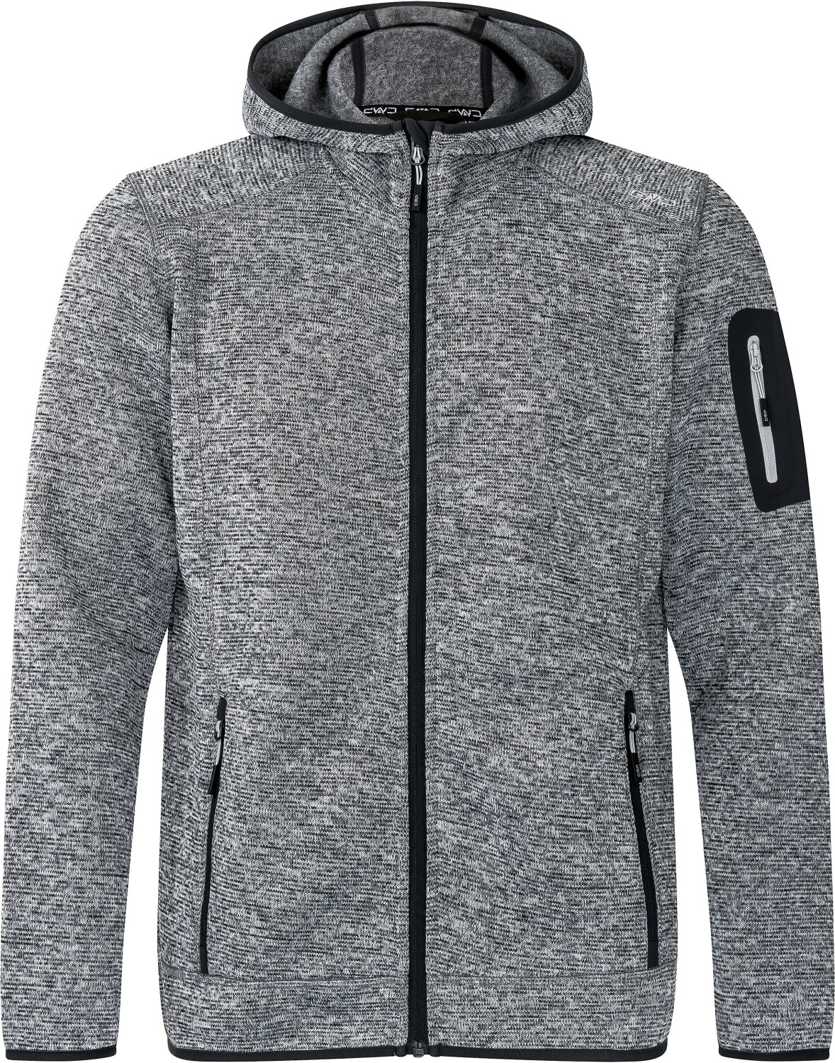 CMP Man Jacket Knitted Fix Hood (3H60847N) ice/titanio/nero