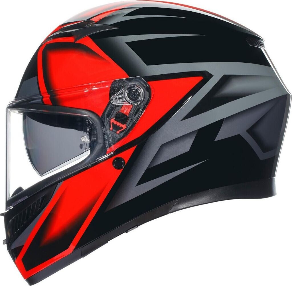 Casco Integral Moto AGV K3 Decept Matt Black Verde Red S Helmet