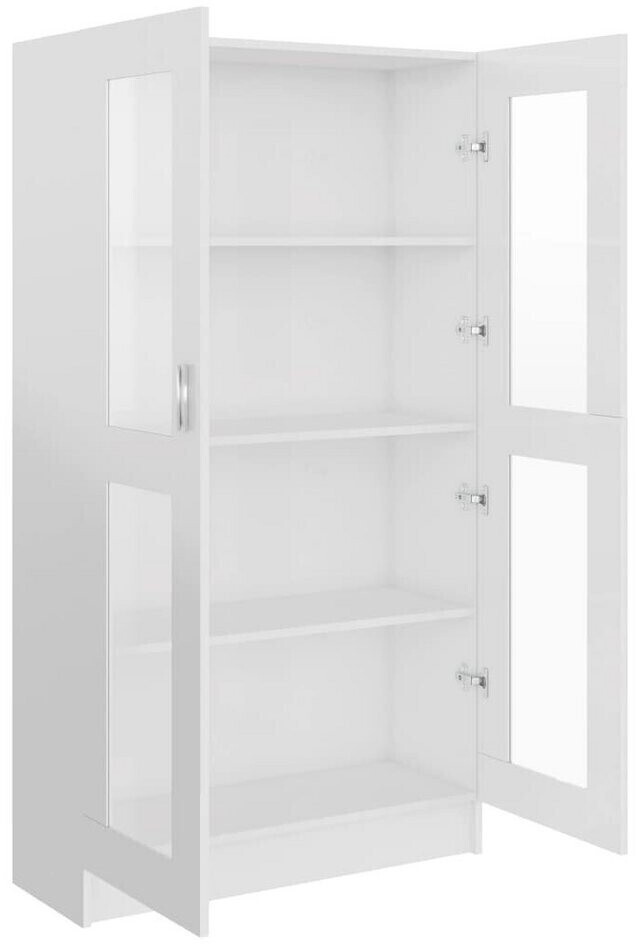 vidaXL Display cabinet high-gloss white 82.5x30.5x150 cm chipboard (802765)