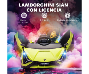 HOMCOM Carro Elétrico Lamborghini SIAN 12V para Crianças de 3-8 anos
