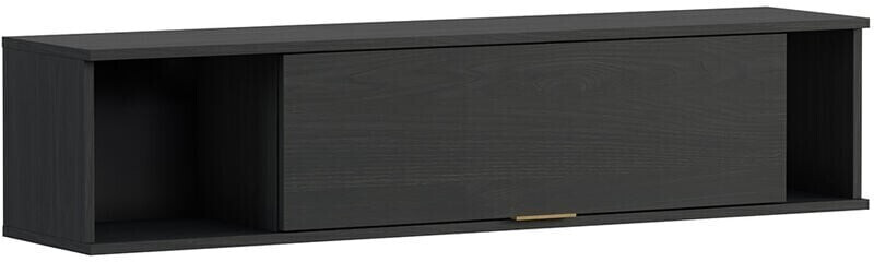 Lomado Wandschrank Hängeschrank in Esche schwarz goldfarbenem Griff  PERIA-132, b/h/t ca. 135/30/30 cm ab 122,31 € | Preisvergleich bei