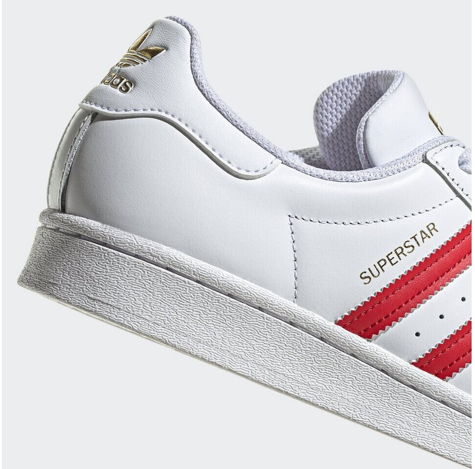 Womens adidas white & red superstar foundation trainers sales
