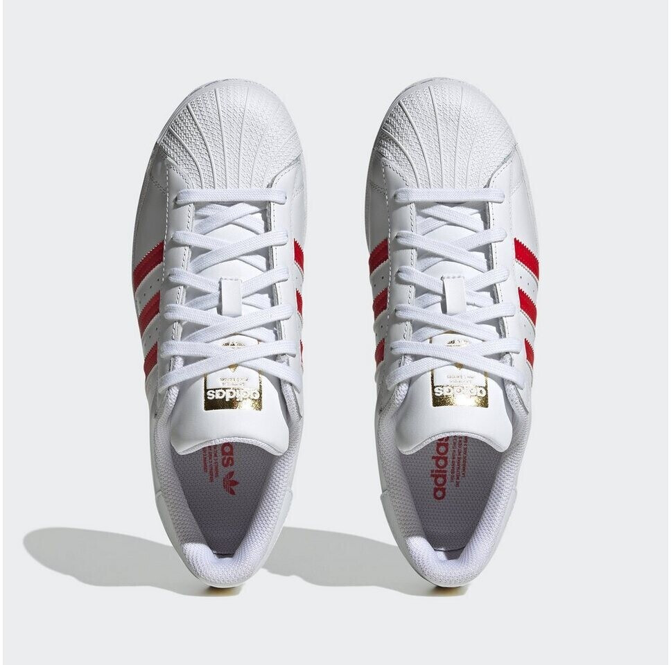 Adidas superstar top red and gold