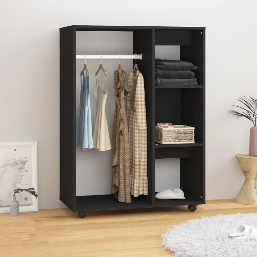 vidaXL Wardrobe black 80x40x110 cm chipboard