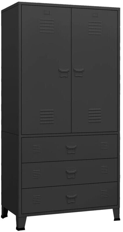 vidaXL Industrial wardrobe black 90x50x180 cm black metal