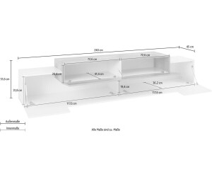 Tecnos TV-Board B/H/T: (weiß x cm cm, bei Preisvergleich (41669355-0) | 299,99 45 x Sideboards ahornfarben) € cm Gr. weiß 51,6 ab Coro 240 hochglanz