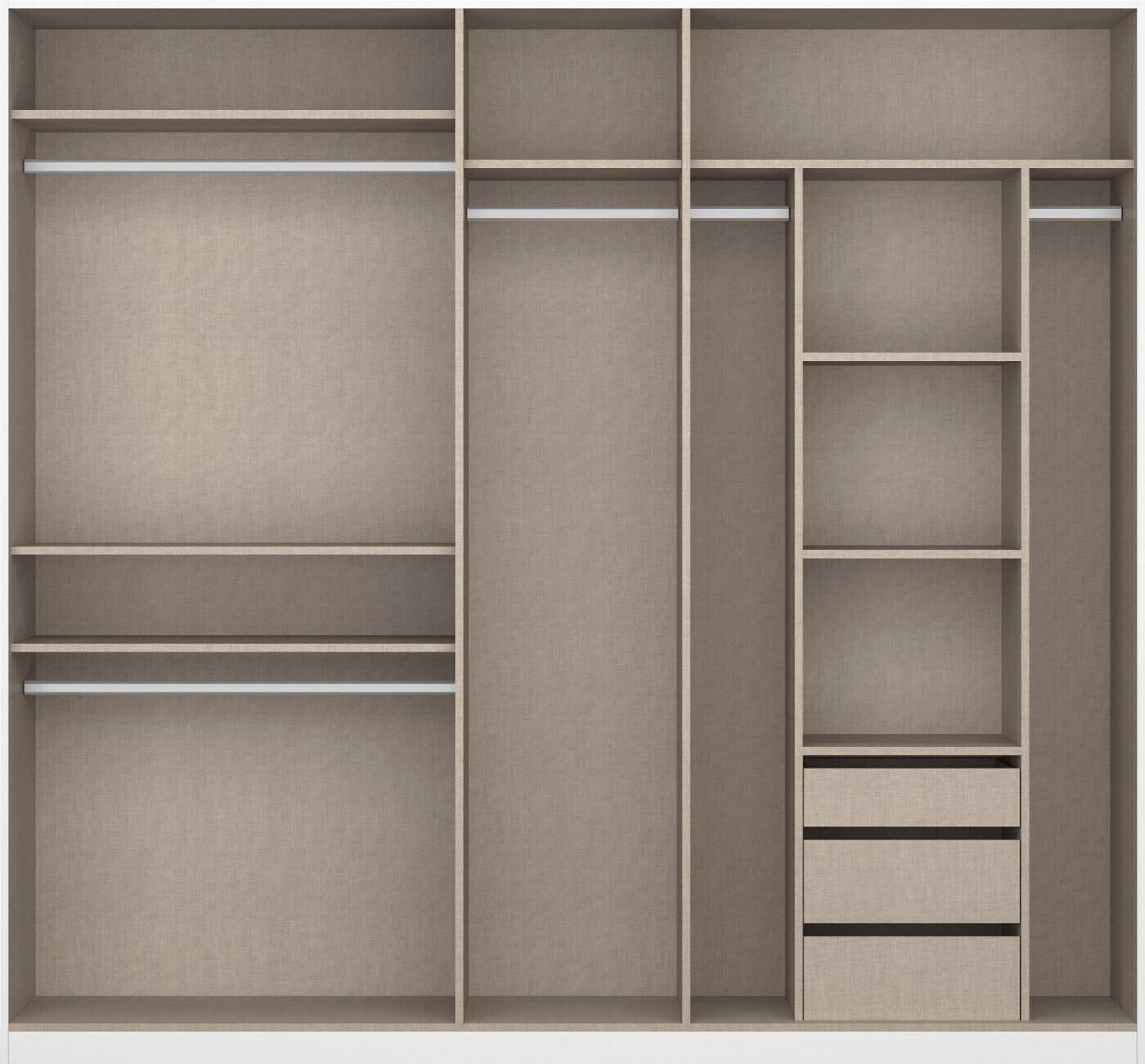 Rauch Drehtürenschrank Oteli inkl. Einteilung mit 3 Schubladen, zusätzl. Böden,  auch mit Spiegel, weiß ab 424,99 € | Preisvergleich bei