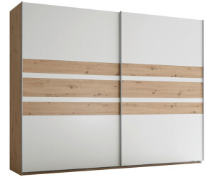 Eiche 270x210x60 weiß, cm Fächer, Preisvergleich | € 3 ab bei Holzwerkstoff, Schiebetürenschrank, Livetastic Artisan, 637,49