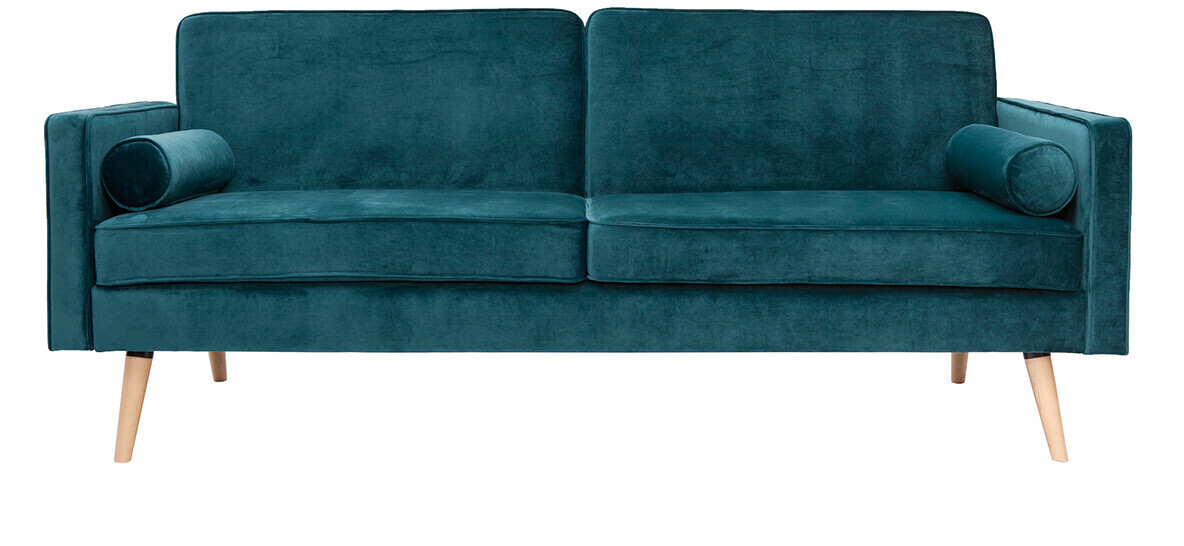 Miliboo Canapé convertible Moore bleu pétrole