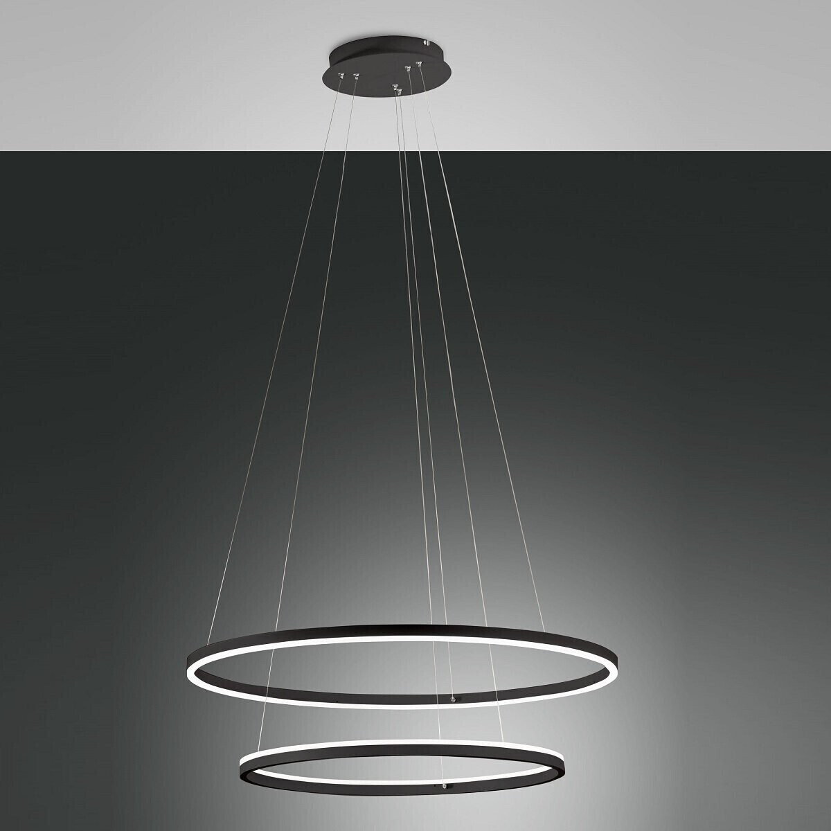 Fabas Luce 3508-48-101 LED pendant light Giotto 2-lamp 80cm black