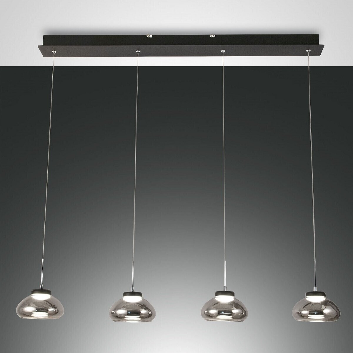 Fabas Luce No. 3547-48-126 Arabella pendant light, 4-bulb, gray tran