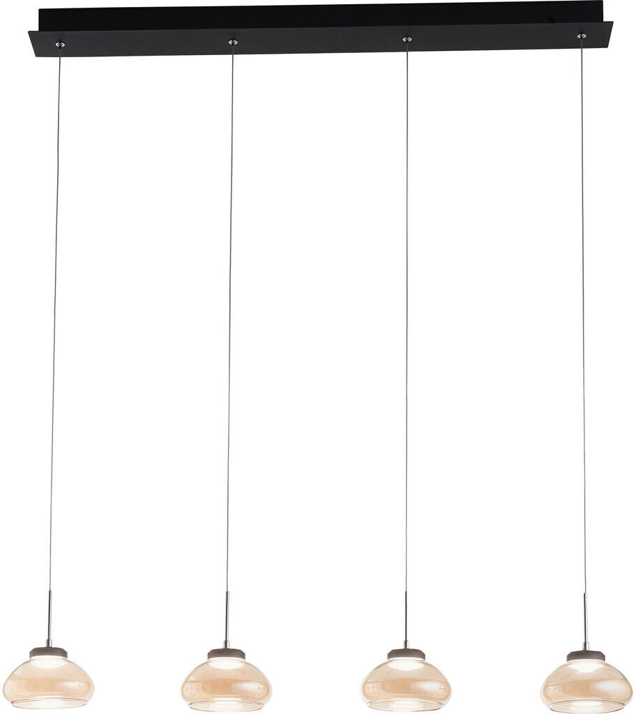 Fabas Luce No. 3547-48-125 Arabella pendant light with 4 bulbs amber